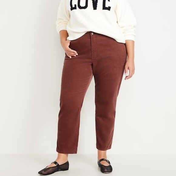Old Navy High-Waisted OG Straight Corduroy Ankle Pants, Size 16, Red Dirt - Picture 1 of 5